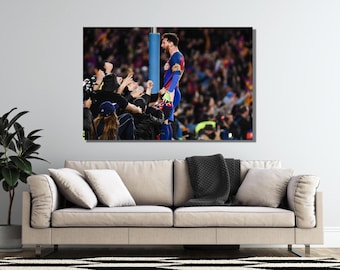 Lionel Messi Poster, The Legend of Barcelona Art, Barcelona Poster, Messi Gift, Messi Wall Art, Canvas Football, Gift For Him, Soccer Print