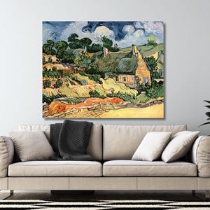 Vincent Van Gogh Halmtakshus i Cordeville Oljemålning, Vincent Van Gogh-konstverk, Vincent Van Gogh-utställning, Berömd oljemålning