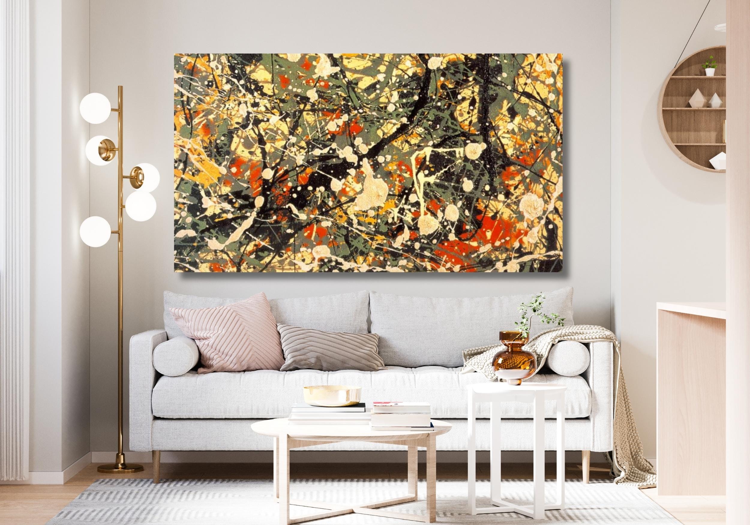 Jackson Pollock Painting Number 8 Oil Painting Print, Free Form