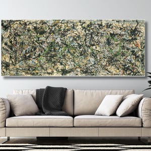 Jackson Pollock Mural By Oil Painting Print Poster, Jackson Pollock Wall Art, Jackson Pollock Artwork Exhibition Canvas Print Wall Art Decor