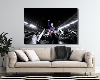 Lionel Messi Poster, Lionel Messi Canvas Wall Art, The Legend of Barcelona Art, Barcelona Poster, Messi Gift, Messi Wall Art Canvas Football