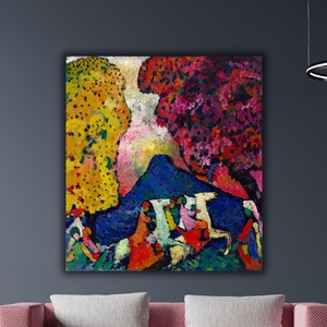 Wassily Kandinsky &quot;Blue Mountain &quot; Oil Painting Print Art, Wassily Kandinsky Painting, Wassily Kandinsky Artwork, Wassily Kandinsky Wall Art