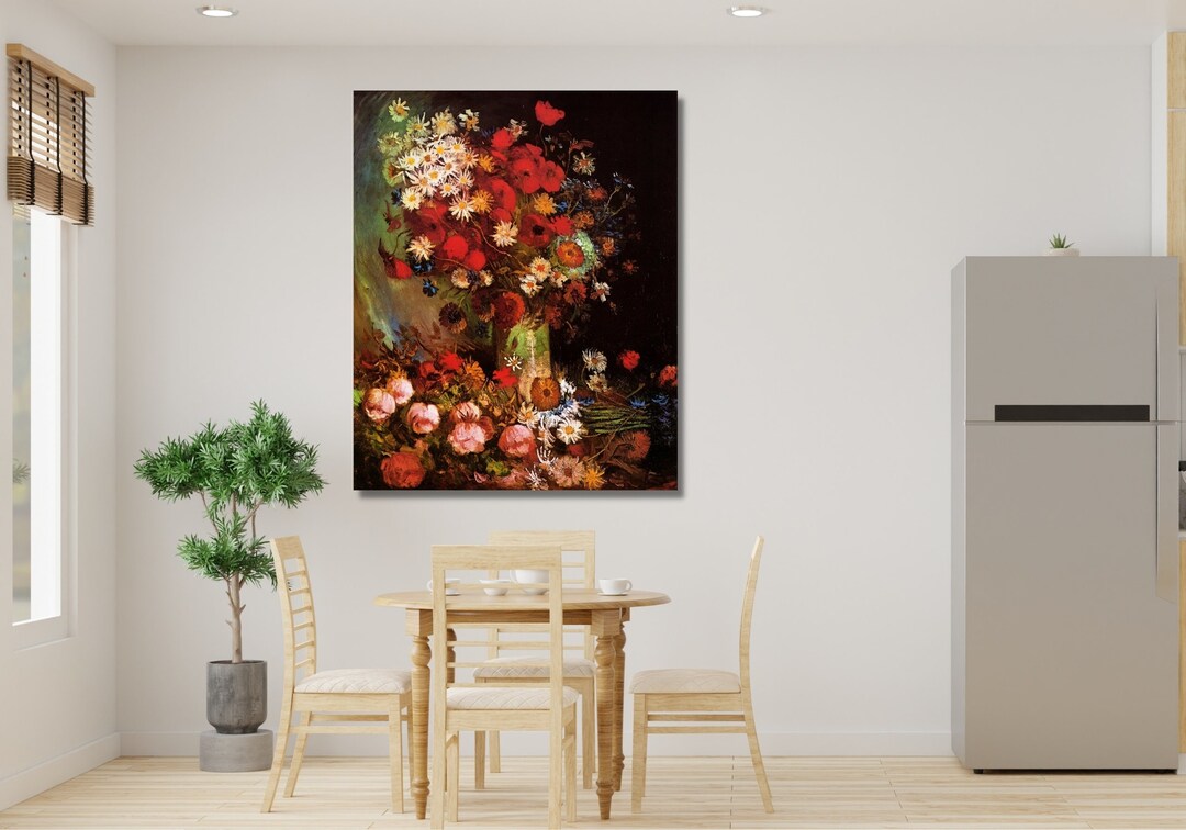 ヴィンセント ヴァン ゴッホの花瓶の中の赤い花の絵画アート