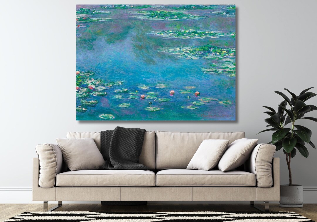 Claude Monet Water Lilies Painting Canvas Poster, Claude Monet Wall Art ...