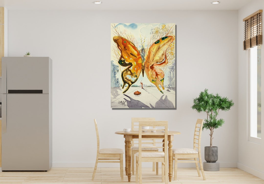Salvador Dali Butterfly Oil Painting Print, Salvador Dali Artwork ...