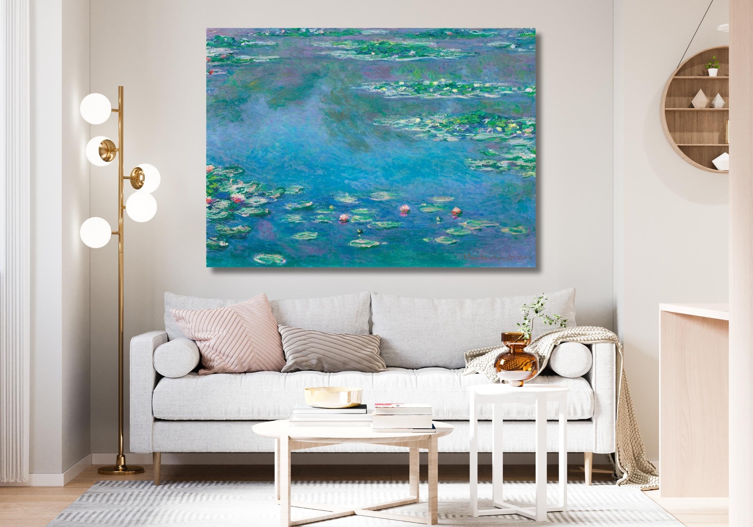 Claude Monet Water Lilies Painting Canvas Poster, Claude Monet Wall Art ...