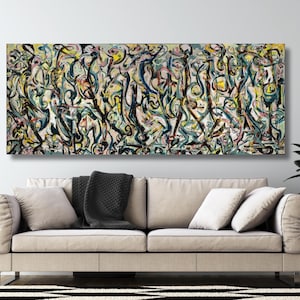 Peinture murale Jackson Pollock peinture à l&#39;huile, impression d&#39;art, art mural Jackson Pollock, toile oeuvre Jackson Pollock, affiche de l&#39;exposition Jackson Pollock