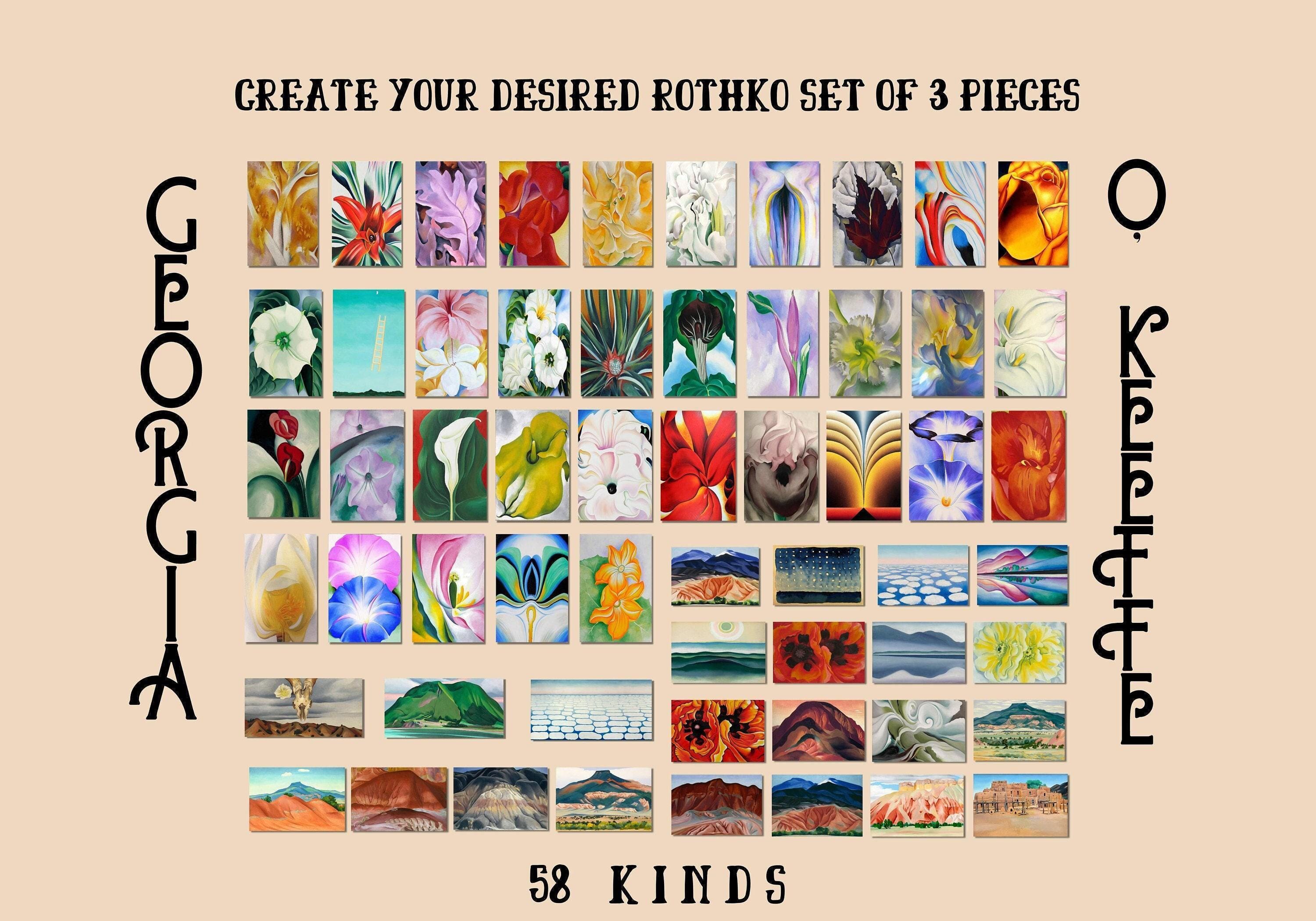 Create Your Own Set of 3 Georgia O'keeffe 58 Oil Painting Print+