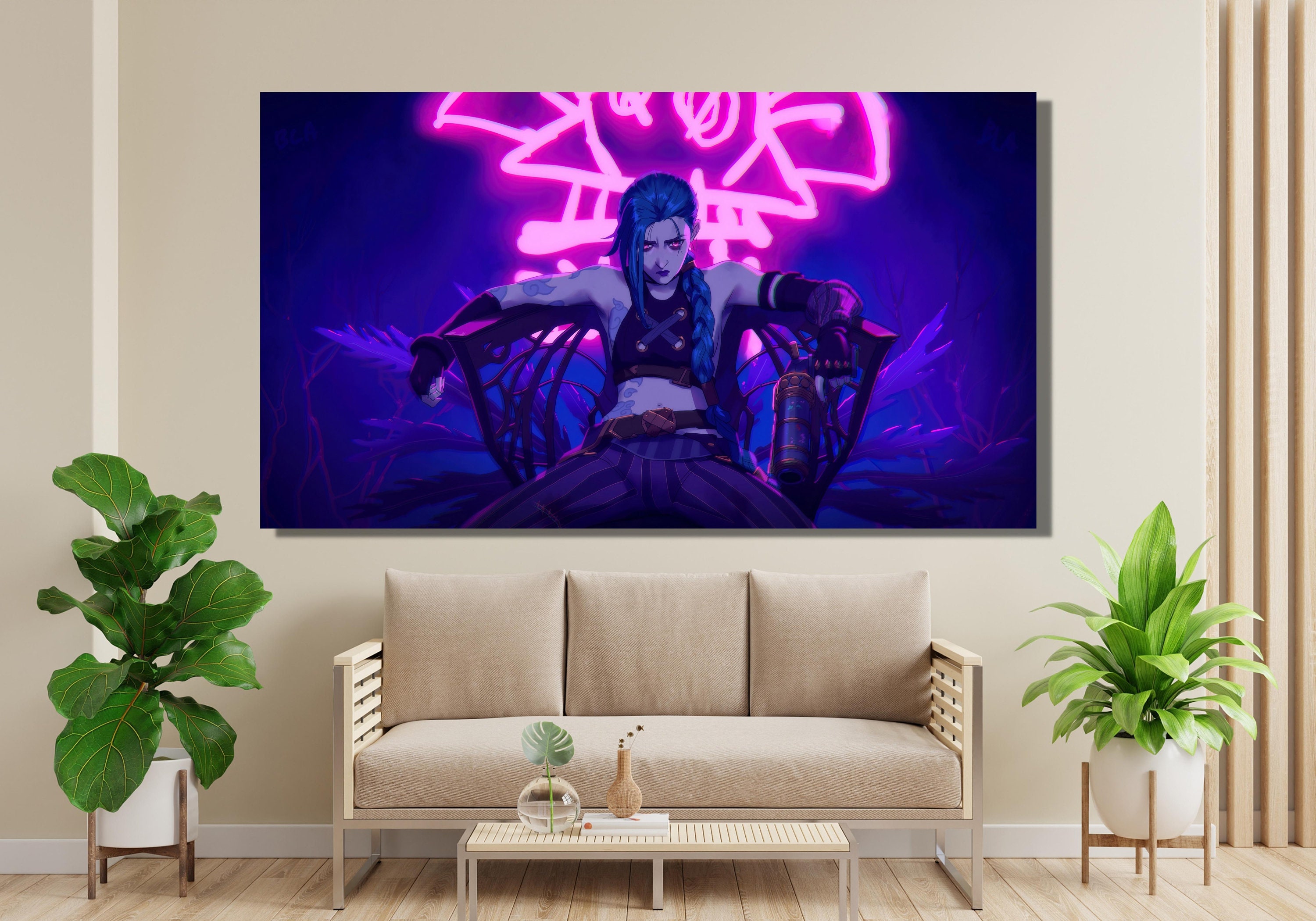 LOL2026 サインポスター Jinx Poster Print, Arcane Jinx Poster, League of Legends Poster