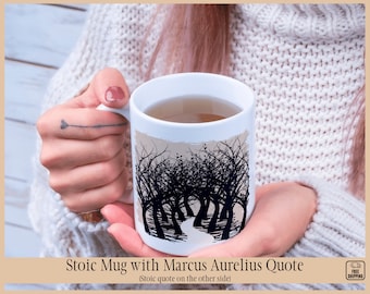 Marcus Aurelius Quote Ceramic Mug: Stoic Gift for Him/Her