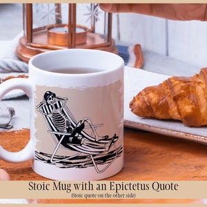 Epictetus Stoic Quote Gift to Live According to Stoic Virtues, Stoicism Philosophy Coffee Mug 11oz, Mindfulness Gift for Husband, Resilience