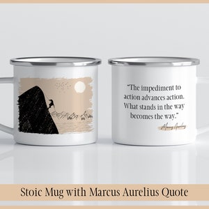 Mark Aurel Zitat Emaille Lagerbecher: Stoisches Geschenk