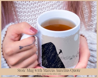 Marcus Aurelius Quote Coffee Mug: Stoic Gift, Obstacle is the Way