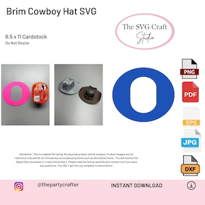Cowboy Hat Brim SVG Template for 0.67 oz Pringles Can - DIY Digital Download - Turn Your Snack into Western Wear!