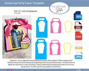 DIY 12 oz Dome Cup SVG Template - Party Favor Craft Design for Events & Celebrations