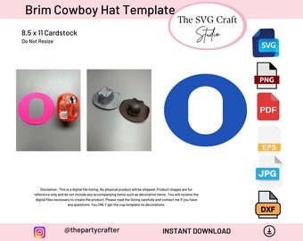 Cowboy Hat Brim SVG Template for 0.67 oz Pringles Can - DIY Digital Download - Turn Your Snack into Western Wear!