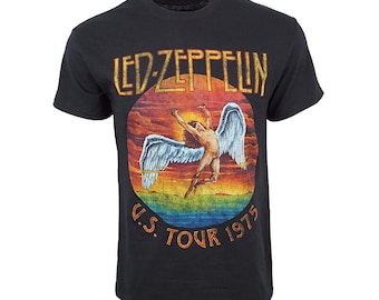 Led Zeppelin 1975 Us Tour T Shirt Original License Shirt Gift Tee for Men Women Unisex T-Shirt