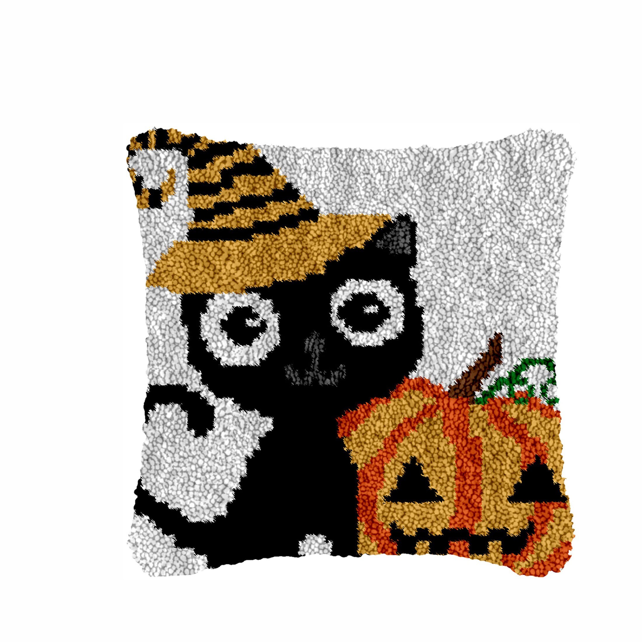 Latch Hook Kit Art Halloween Patterns Embroidered Pillowcase Etsy