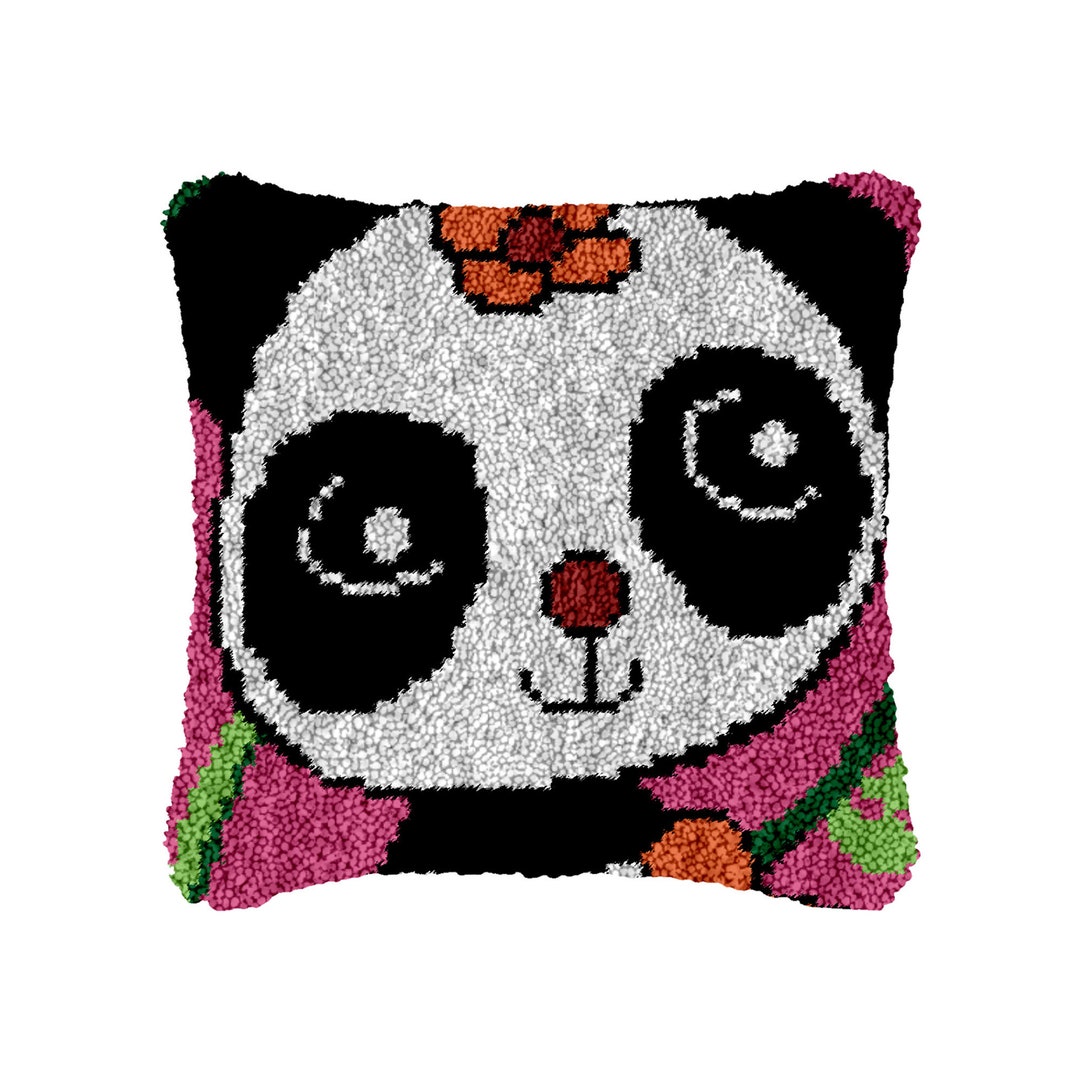 Latch Hook Kit Art Cartoon Pandas Embroidery Pillowcase Etsy