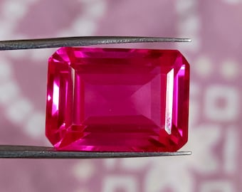 Zafiro rosa natural: talla esmeralda, piedra suelta de 35 ct