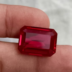 AAA 35 cts Mozambique red ruby emerald cut loose gemstone, ruby stone for jewelery making & ring
