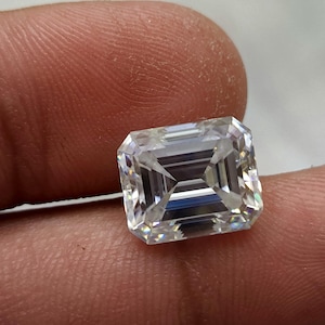 GRA certified 2 cts lab grown moissanite emerald cut loose gemstone excellent VVS1 D moissanite use for jewelry making