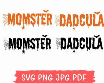 Momster and Dadcula Svg Png, Halloween Svg Png, Couples Halloween svg, Momster Svg, Dadcula Svg, Mom Halloween Svg,Dad Halloween Svg Png