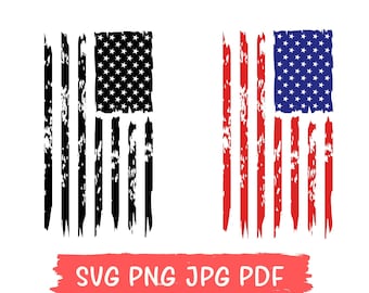 Distressed USA Flag SVG: Grunge American Flag (Digital Download)