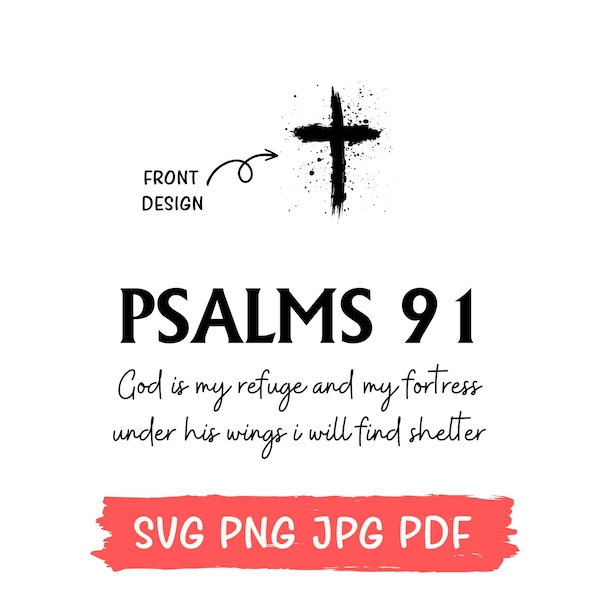 Psalms 91 Svg Png, God is my Refuge Svg, Christian Svg, Religious Gift Svg png, Bible Verse Shirts, Psalms 91 Svg for Women, Faith Based