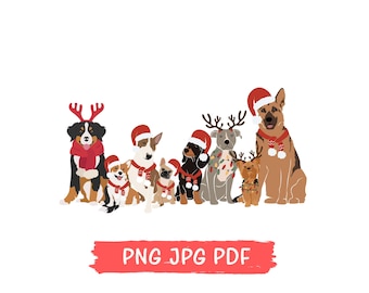 Christmas Dog Png, Funny Holiday Pet Design (Digital Download)