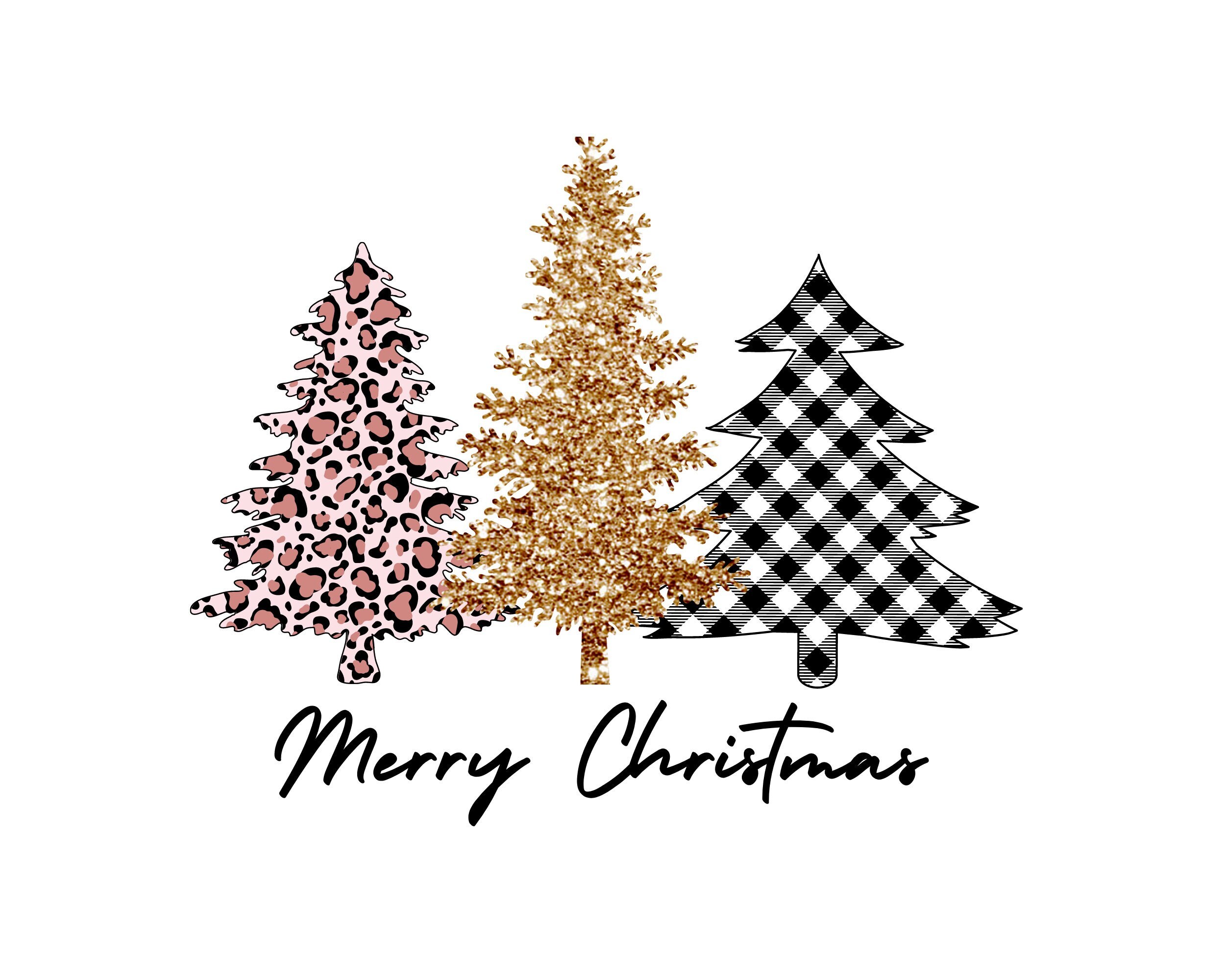 Christmas Tree Png, Leopard Tree Png, Plaid Tree, Pink Leopard Tree
