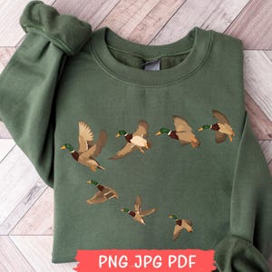 Fliegende Stockente PNG, Fliegende Ente PNG JPG Pdf, Lustige Ente Png, Lustiges Gänsehemd, Tierliebhaber Png, Entenjäger