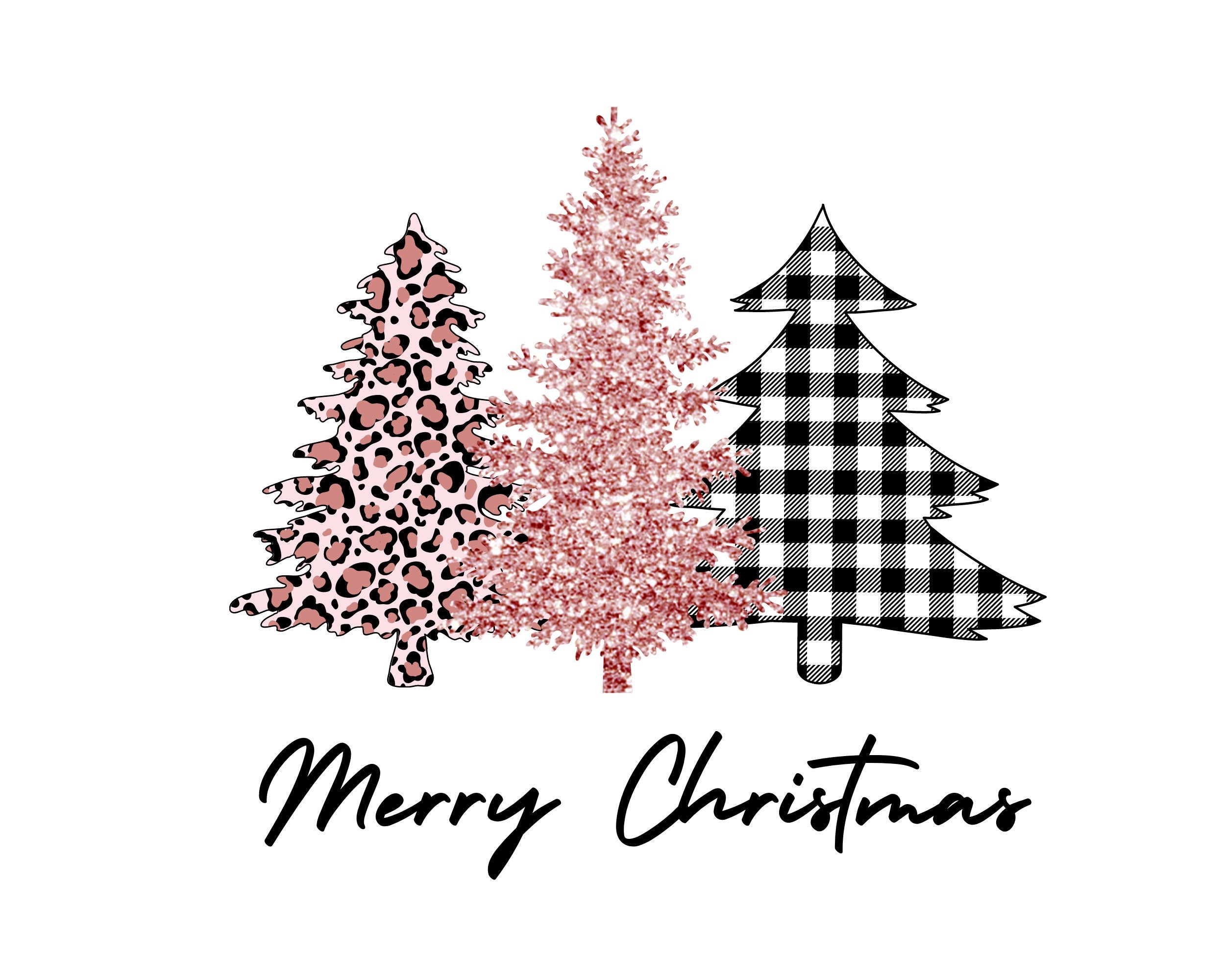 Christmas Tree Png, Leopard Tree Png, Plaid Tree, Pink Leopard Tree
