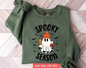 Halloween Ghost Coffee SVG: Spooky Latte Shirt Design (Digital File)