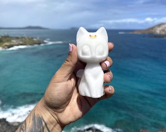 Crystal Moon Kitty Cat Carvings︱Luna Kitty Cat Carvings︱Luna Cat︱Moon Cat