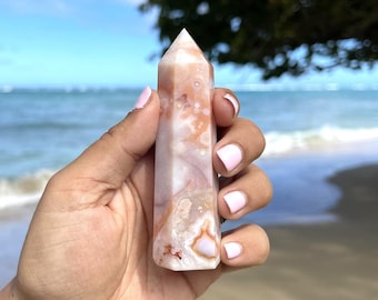 Towers︱Pink Flower Agate + Carnelian + Milky Quartz