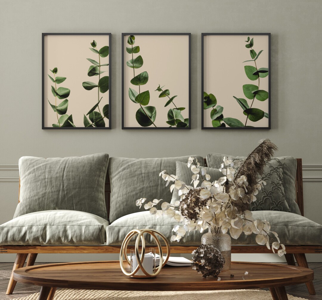 Sage Green Wall Art Set Gallery Wall Art Sets of 3 Leaf Etsy