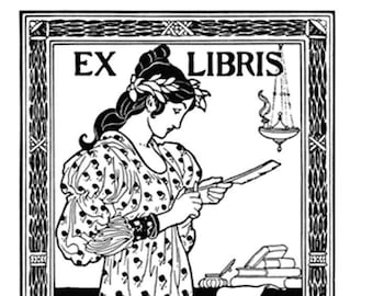 Personalised Bookplates - Sharpening Quill