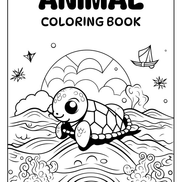 black and white minimalist animal coloring book