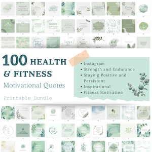 100 Fitness & Gesundheit Zitate Bündel | Druckbar | Social-Media-Inhalte | Instagram-Beitrag | Inspiration, Achtsamkeit, Positivität ...