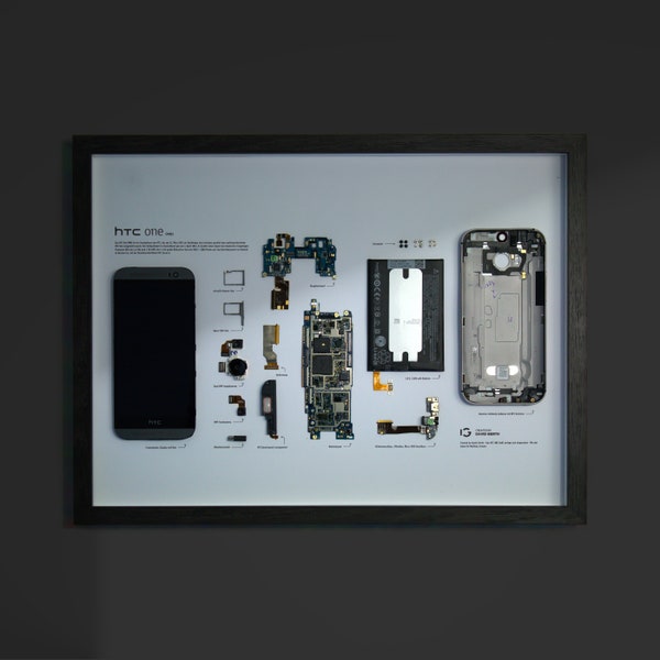 HTC One m8 teardown template | A3 | HTC frame template, framed HTC, wall art, frame art