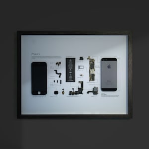 iPhone 5 Teardown Template | A3 | iPhone frame template, framed iPhone, iPhone wall art, iPhone frame art