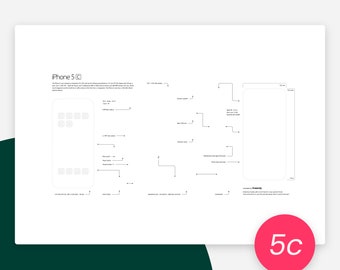 iPhone 5c teardown template to frame yourself, PDF download, iPhone in a frame