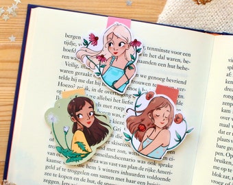 Magnetic Bookmarks Girl Flower| Cottagecore Bookmark Bundel | Gift for Book Lovers | Bookmark for Women | Mother's Day Gift