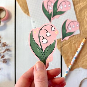 Sticker vinyle muguet | autocollant fleur | Sticker floral découpé