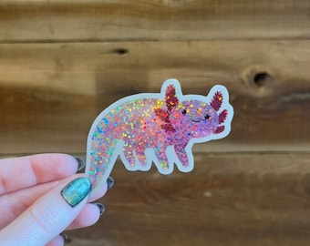 Axolotl Glitter Vinyl Sticker