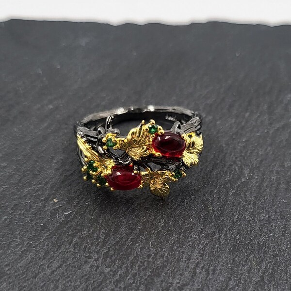 Red and Black Ring - Etsy
