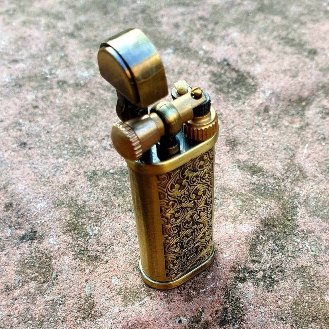 Large Copper Match Holder / Match Safe Dutch Man Smoking Pipe Star