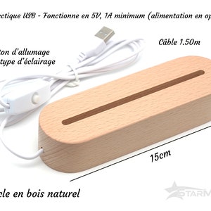 Veilleuse Stitch personnalisée prénom idée cadeau lampe Stitch personnalisée chambre enfant, décoration LED 3D bois lumineux image 9