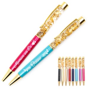 Penna a foglia oro personalizzata - Penna a sfera idea regalo personalizzata incisa al laser, regalo di Natale, grazie, lusso chic